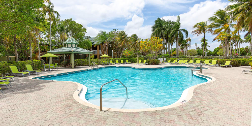 Sparkling pool at Weston Place Apartments in Weston, Florida