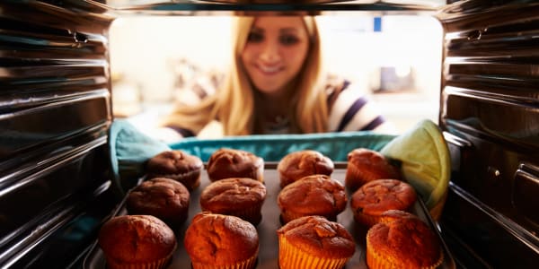 Fresh muffins being baked at The Residences on Forest Lane in Montello, Wisconsin