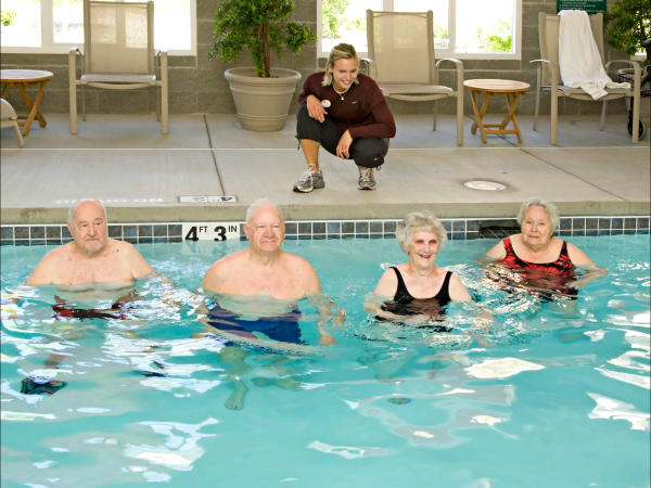 Water aerobics at Patriots Landing in DuPont, Washington. 