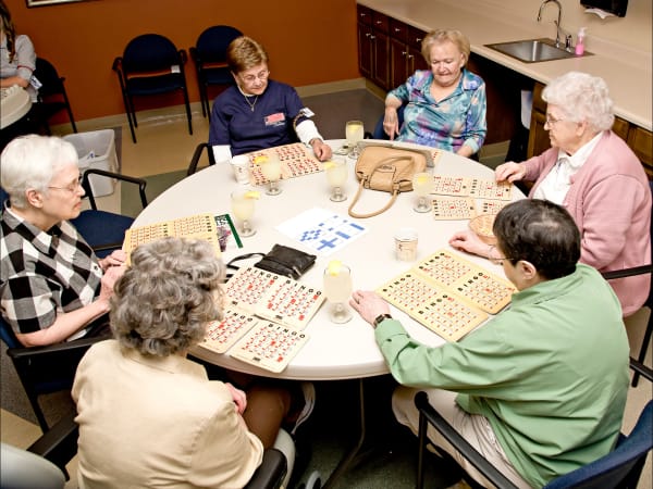 Residents playing a game at Patriots Landing in DuPont, Washington. 