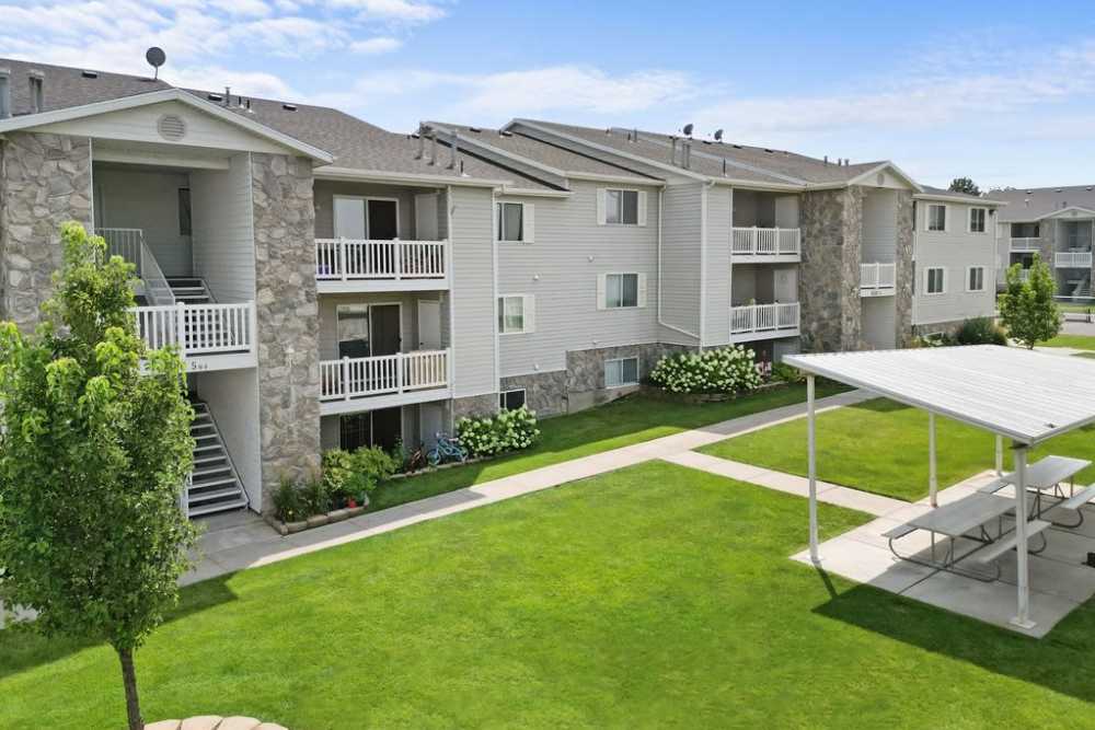 Elevation view of the apartment at Stonebridge Apartments in West Jordan, Utah