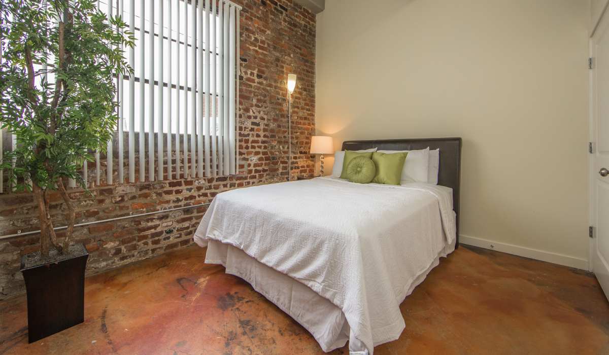 Serene Bedroom at District Square Apartments in Richmond, Virginia
