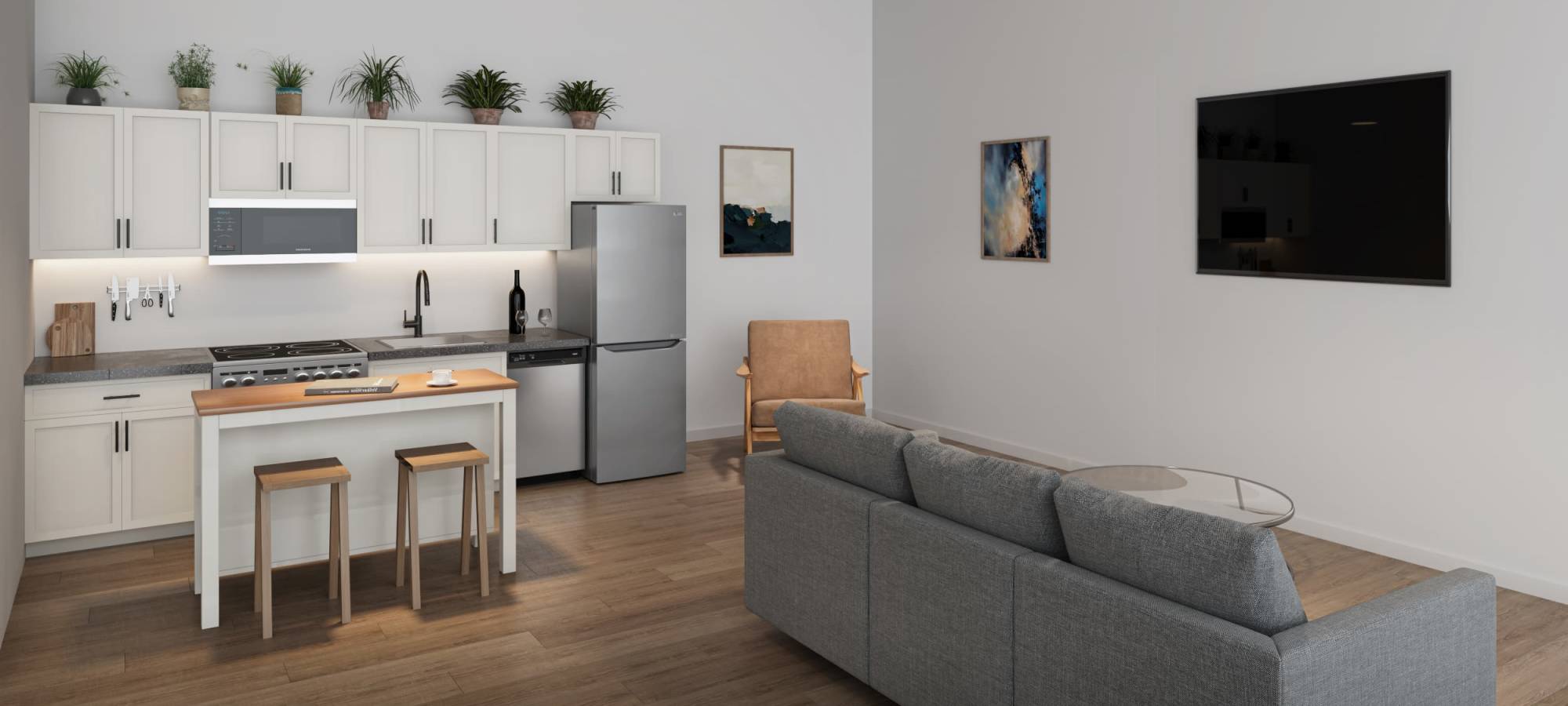 Studio apartment in Gresham, Oregon at Woodland Flats