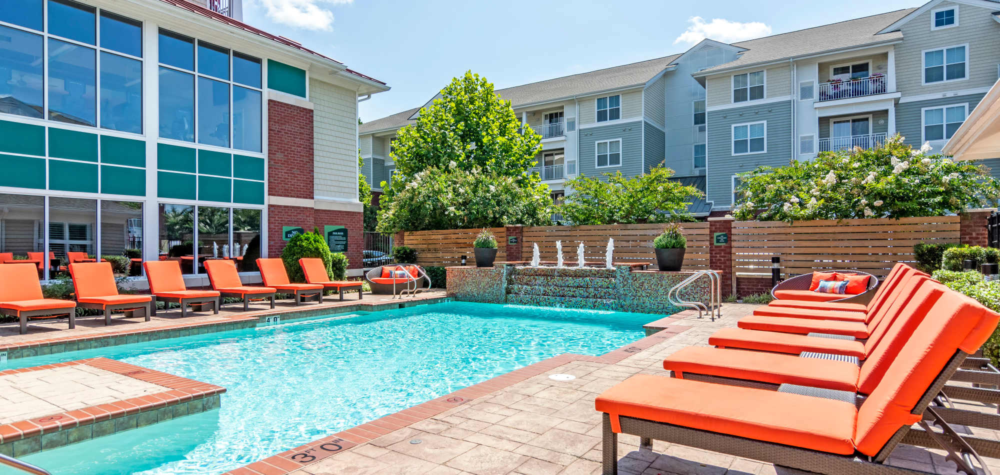 Resort-style pool at The Carlton at Greenbrier, Chesapeake, Virginia