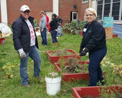 Residents doing some gardening at Horning in Washington, District of Columbia