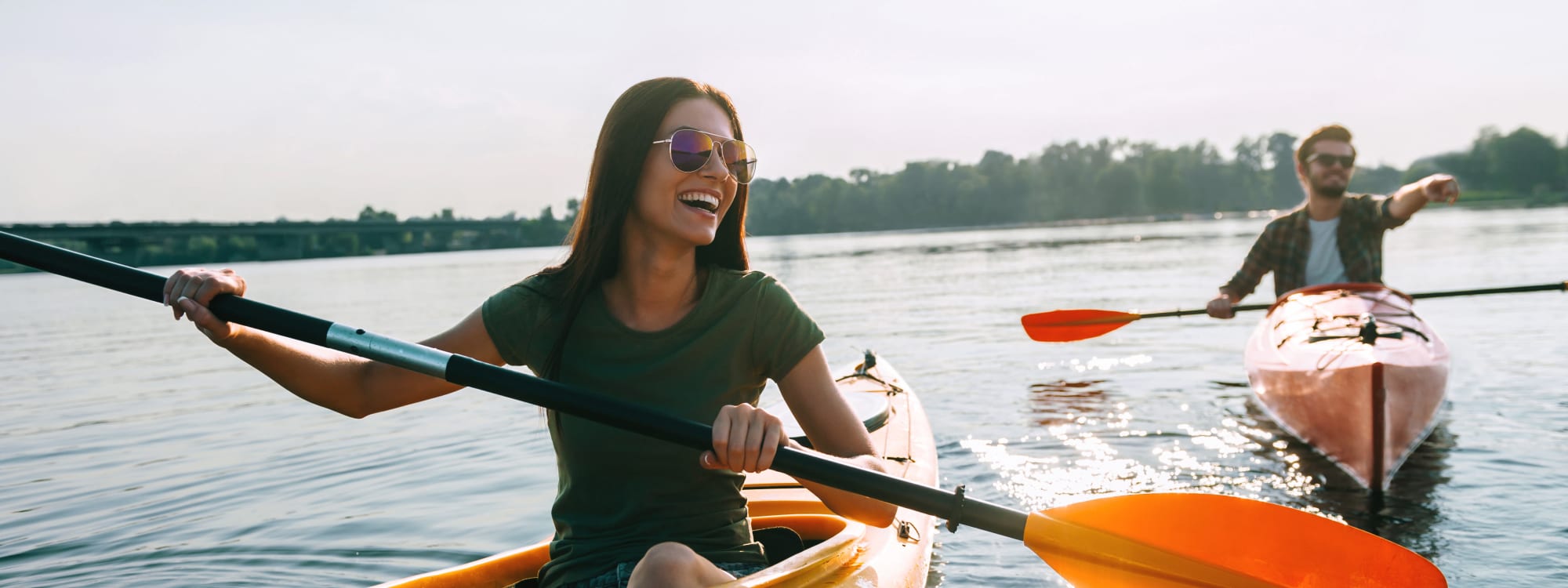 Couple kayaking in Land O' Lakes, Florida