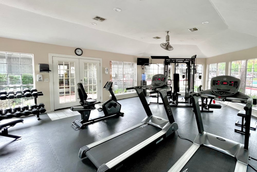 Resident gym at The Abbey at Briargrove Park in Houston, TX