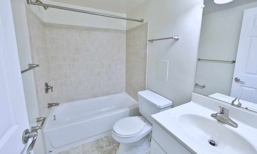 Bright Bathroom at Charleston Place Apartment Homes in Ellicott City, Maryland