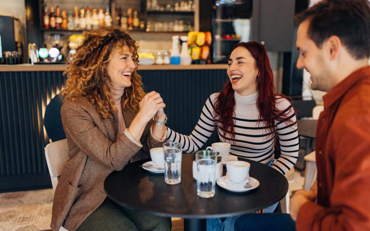 Residents having coffee near Laurel Manor in Laurel, Maryland