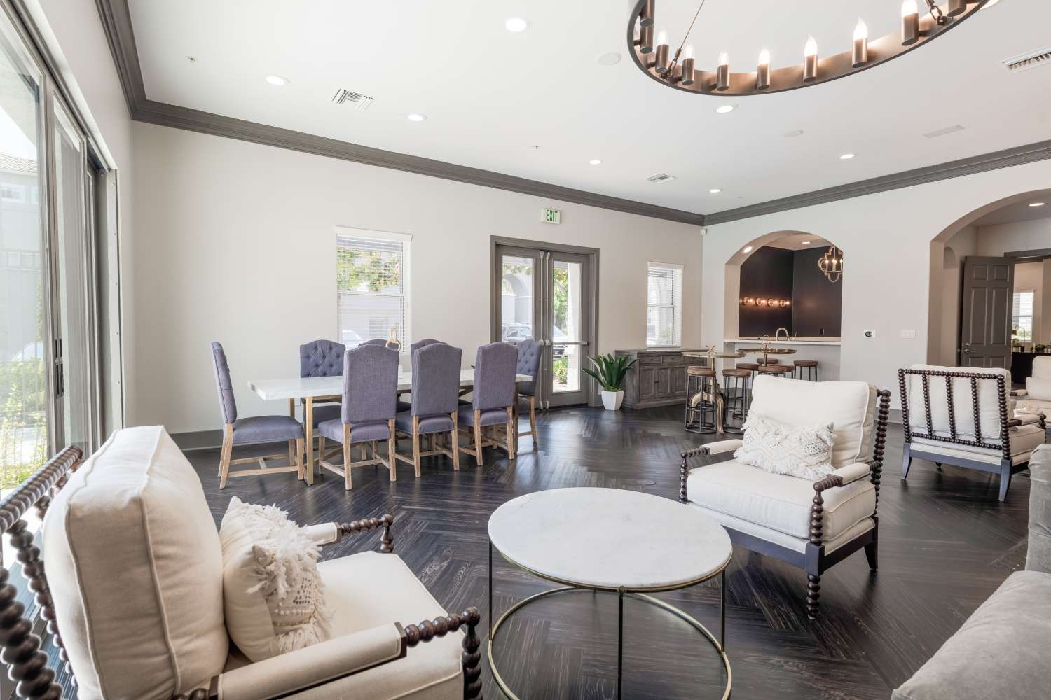 Luxury community lobby at Madrid Apartments in Mission Viejo, California