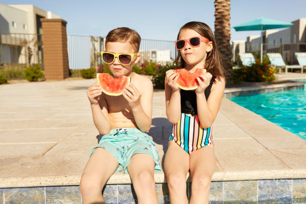 Kids at the pool at Las Casas at Windrose in Litchfield Park, Arizona