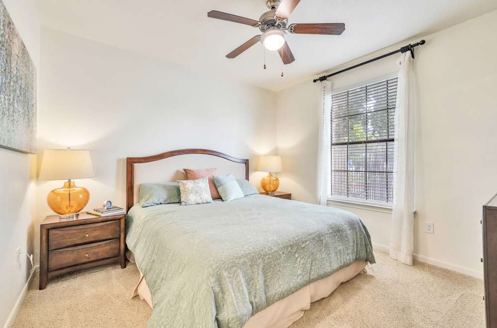 Bedroom area at Villas Tech Ridge in Pflugerville, Texas 