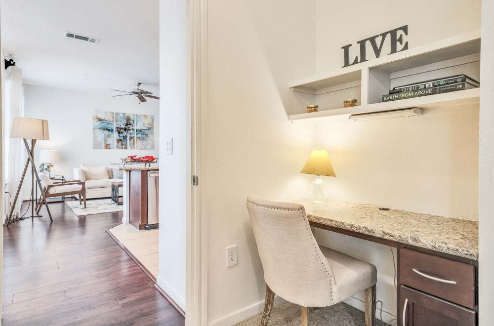 Bathroom area at Villas Tech Ridge in Pflugerville, Texas 