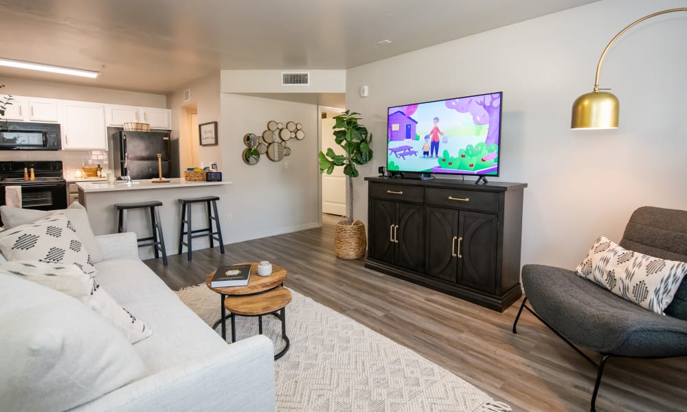 Model living room at Cross Timber in Oklahoma City, Oklahoma