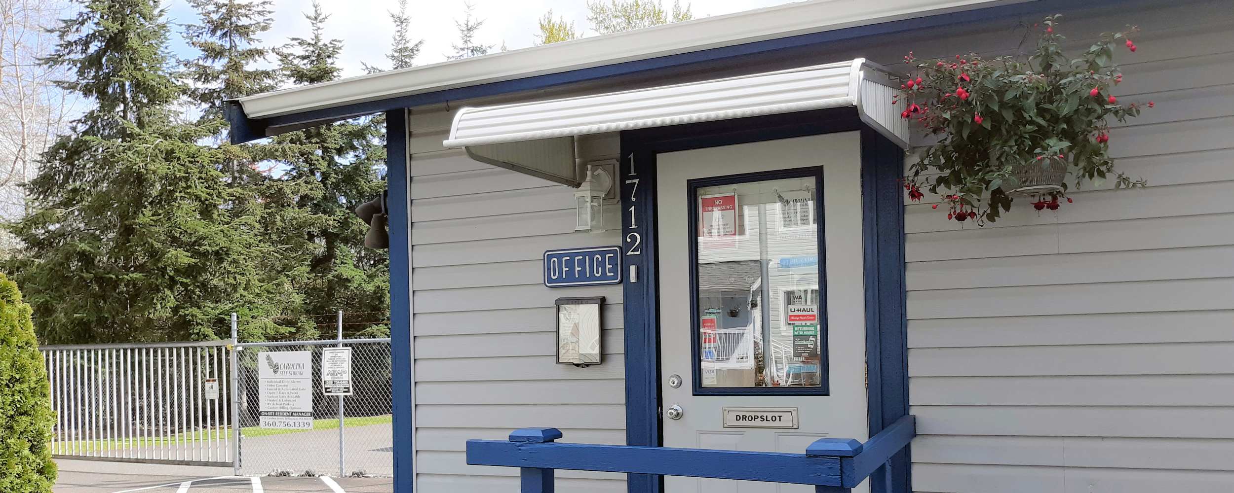 Office of the storage units at Carolina Self Storage in Bellingham, Washington