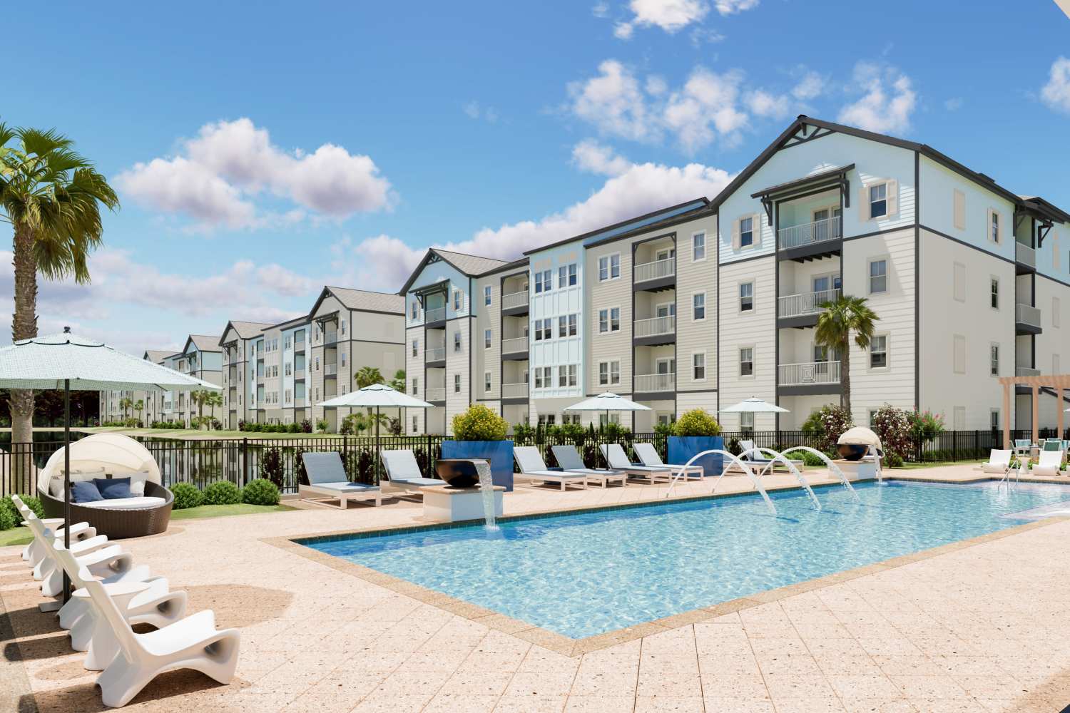 Resort style pool at Avion Apartments in Jacksonville, Florida