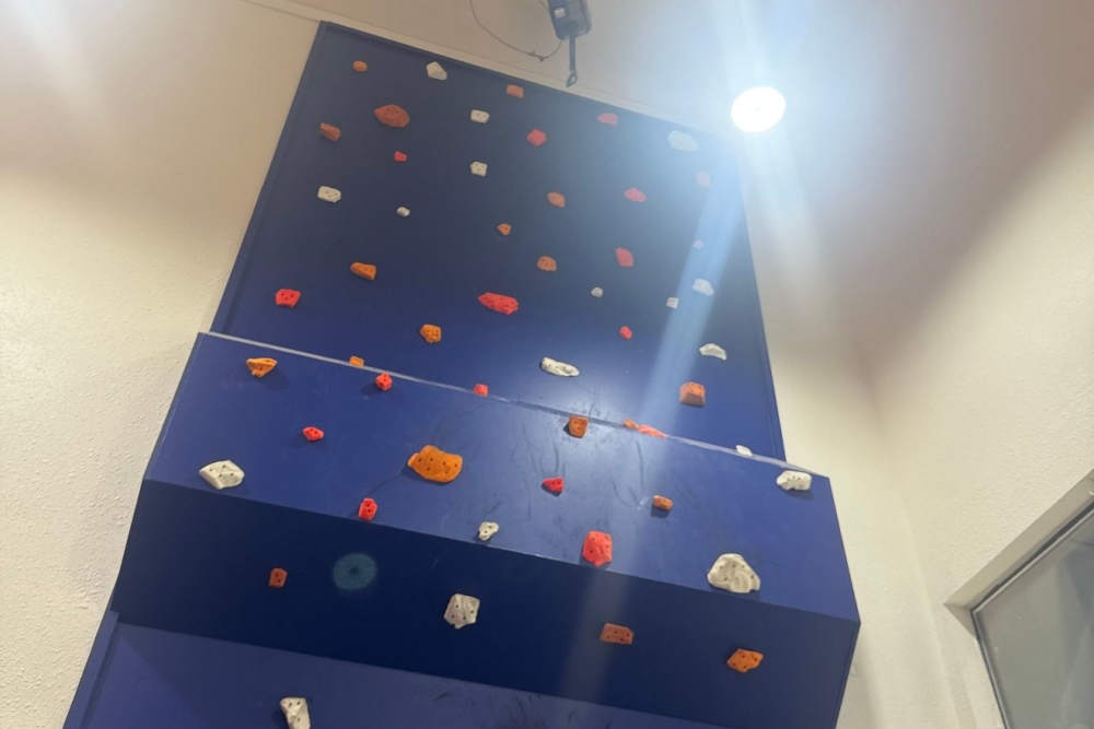 Indoor climbing wall at Savannah Square & Savannah Harbor in Norman, Oklahoma