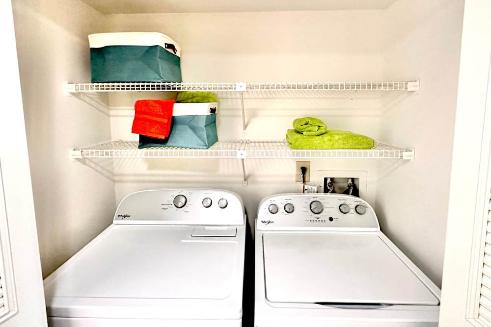 Full size washer and dryer in laundry