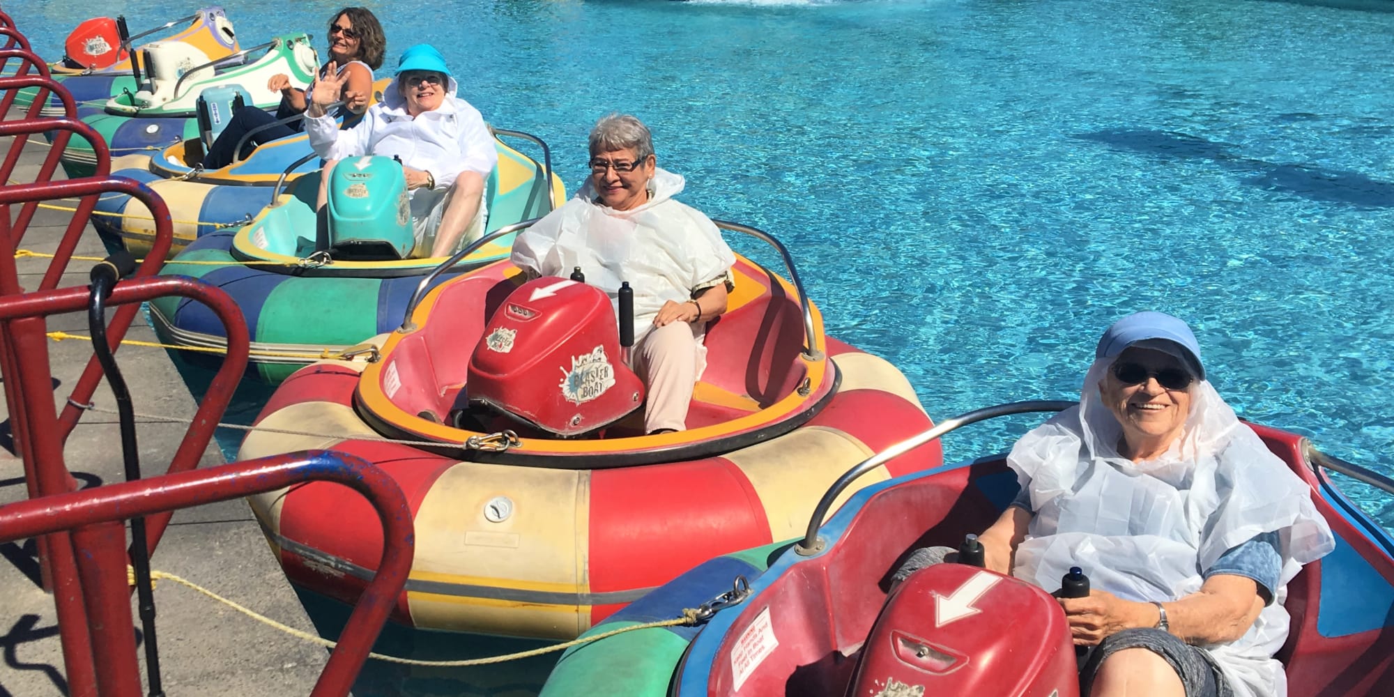 Residents from Camden Springs Gracious Retirement Living in Elk Grove, California, on a water ride