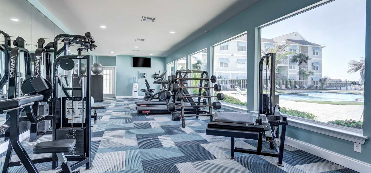 Fully equipped fitness center Harborside Apartment Homes in Slidell, Louisiana