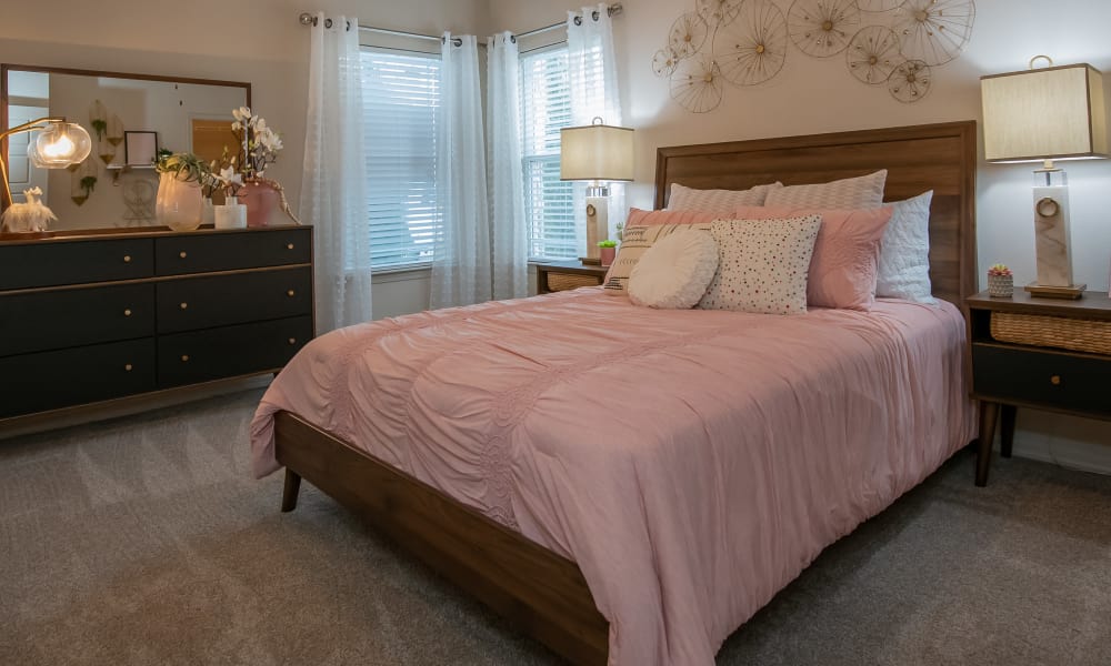 Bedroom with a view at Stonehorse Crossing Apartments in Oklahoma City, Oklahoma