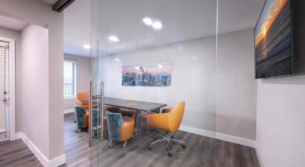 Community area at Metropolitan Park Apartments in Seattle, Washington