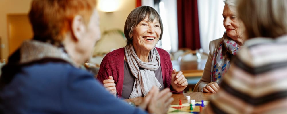 A group of residents playing a game at The Ridge at Madison in Fitchburg, Wisconsin