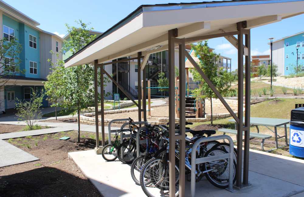 Bike racks at Live Oak Trails in Austin, Texas