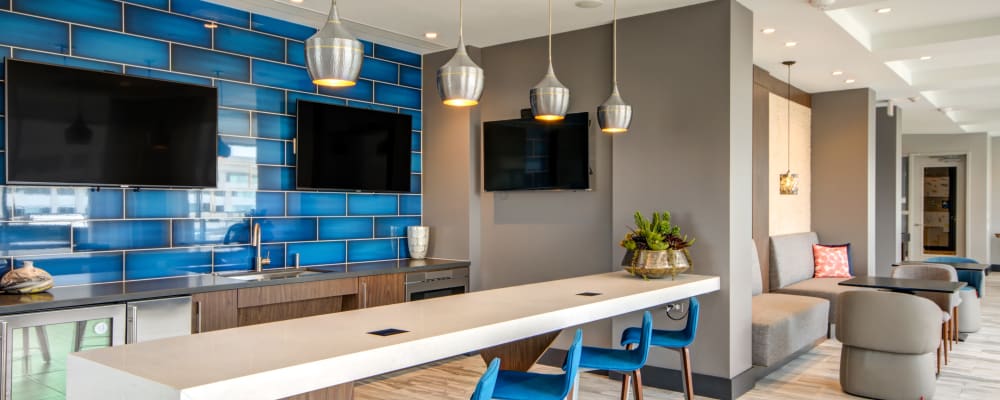 Roof-top bar with flat-screen TVs at Harlow in Washington, District of Columbia