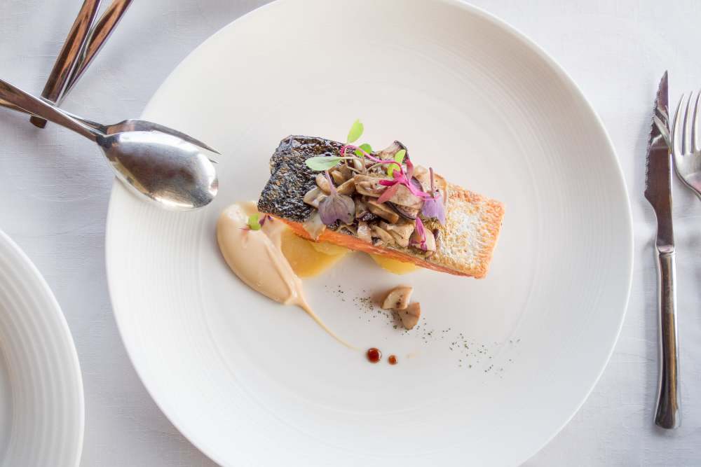 Professionally plated cuisine at The Leonard on Beverly in Los Angeles, California