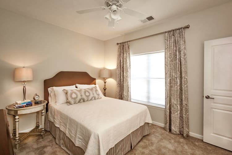 Large master bedroom in a model home at Meridian Obici in Suffolk, Virginia
