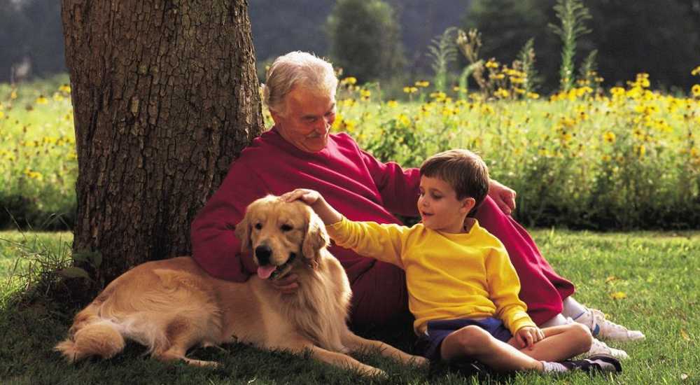 Residents with their pet at Flores Gardens in San Mateo, California