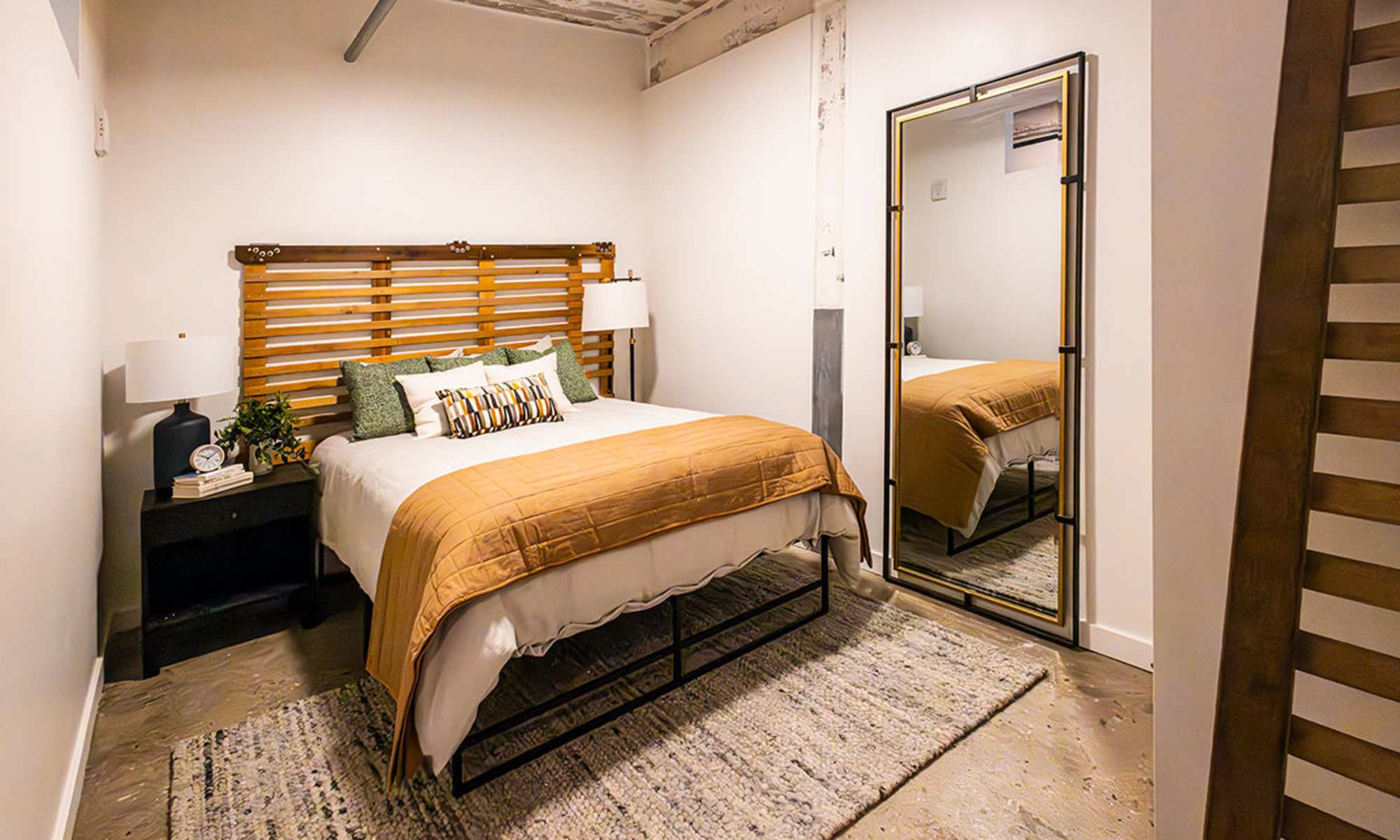 Model bedroom at Union Terminal Warehouse in Jacksonville, Florida