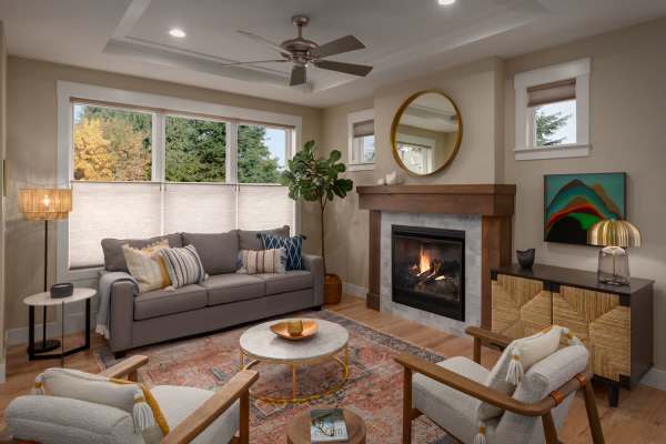 living room of villas at Touchmark at Fairway Village in Vancouver, Washington