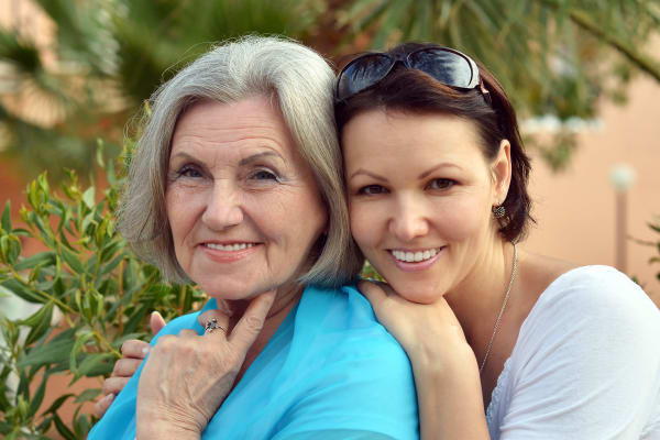 Mother with her daughter at The Mansions at Alpharetta in Alpharetta, Georgia
