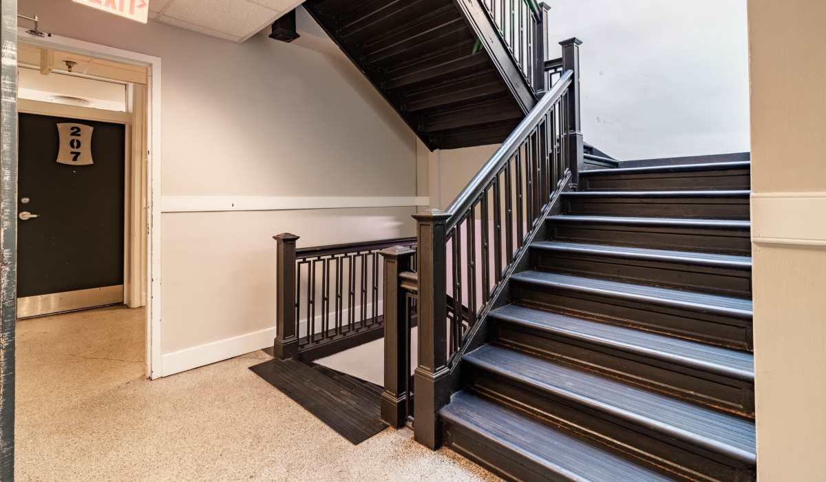 Apartment Complex Staircase at Grace and Monroe Apartments in Richmond, Virginia