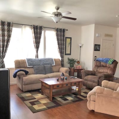 A furnished living room at Stony Oak in Joint Base Lewis McChord, Washington