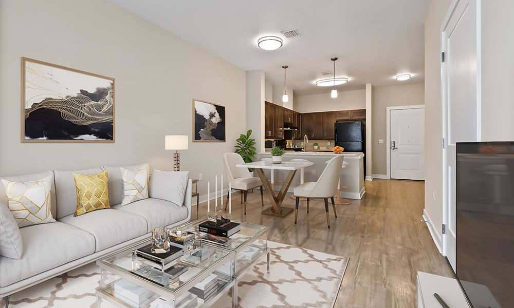 Living room at Ellicott Gardens in Ellicott City, Maryland