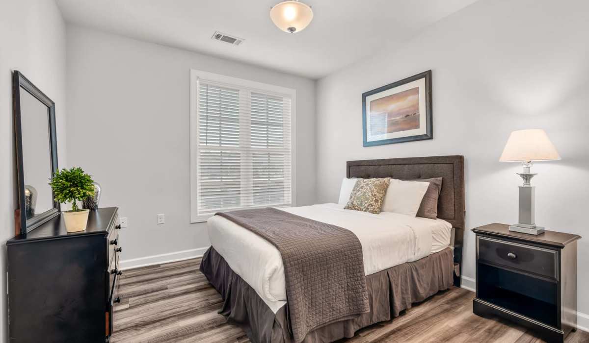Bedroom with large window at Palisades of Charleston in Johns Island. SC