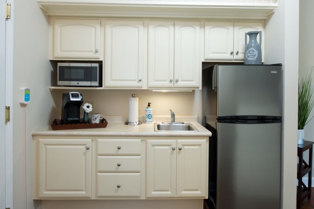 Kitchen in unit at River Glen of St. Charles in St. Charles, Illinois