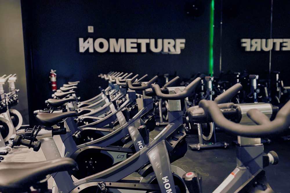 HomeTurf spin class studio near St. Albans Lofts in Raleigh, North Carolina