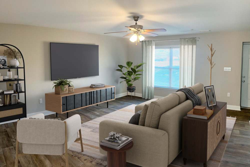 Living room at Madison Pines Apartment Homes in Madison, Alabama