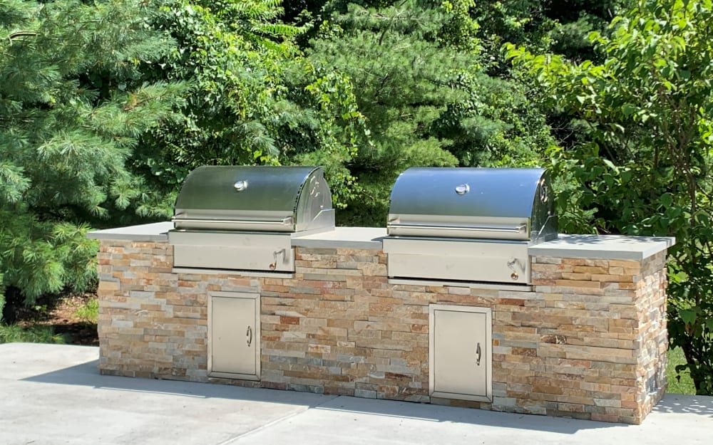 Grilling stations at Mews at Annandale Townhomes in Annandale, New Jersey