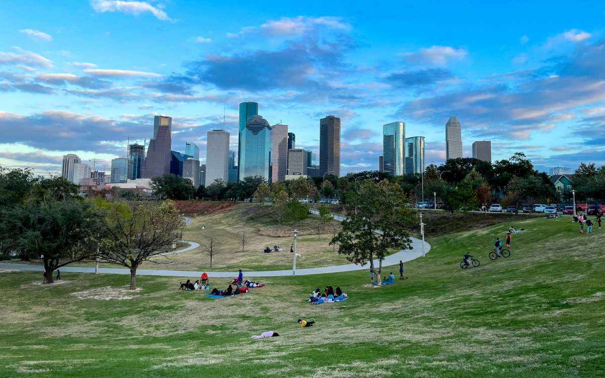 City park with residents near Crossroads Ranch in Houston, Texas