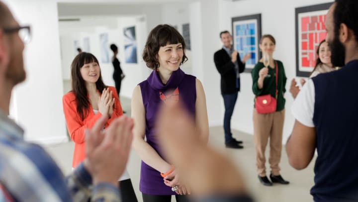 Celebrating art in a gallery in Midland