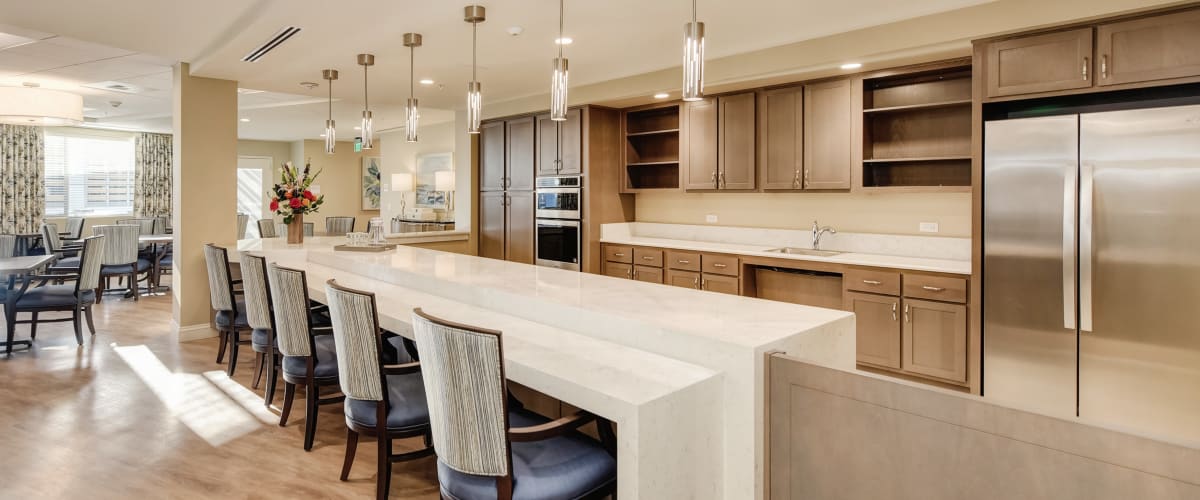 Elegant bar seating at Emerald Valley in Dublin, California