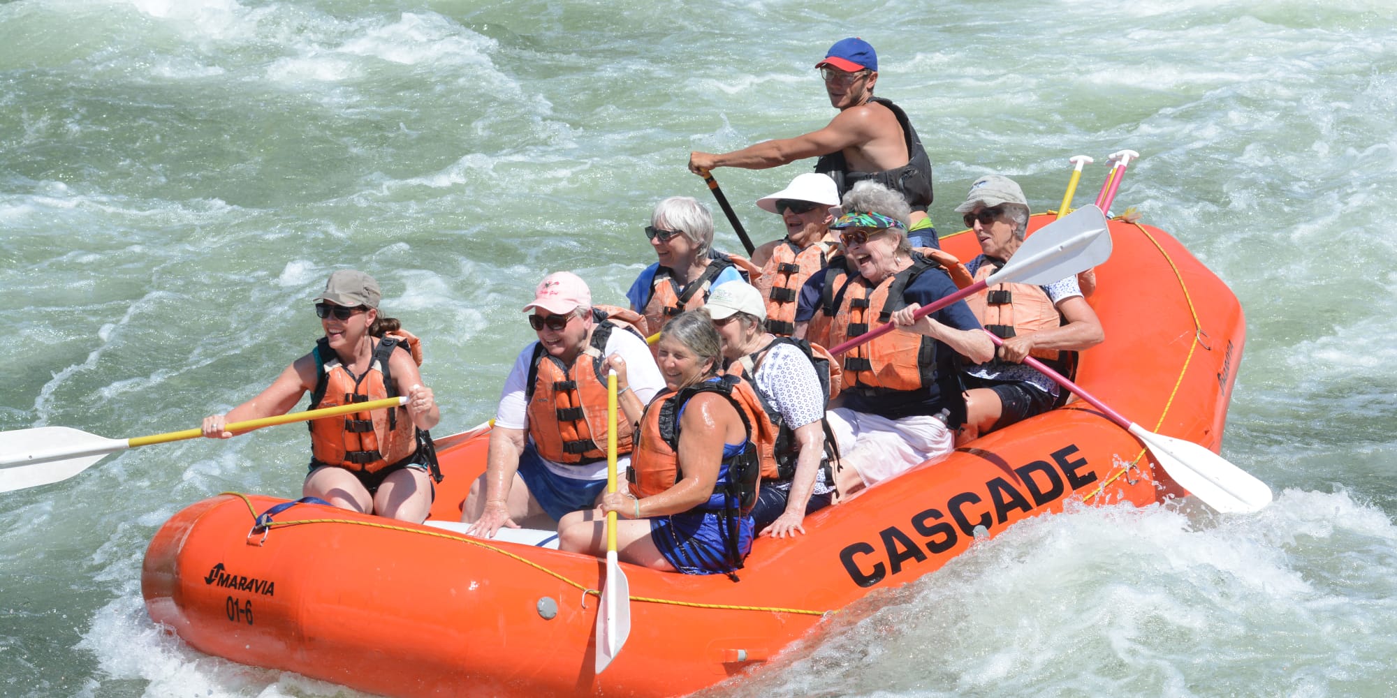Residents from Meadowlark Estates Gracious Retirement Living in Lawrence, Kansas on a raft