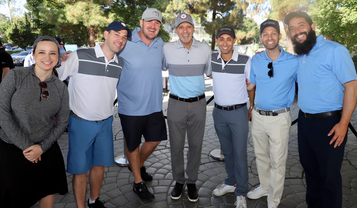  Team mates at a charity golf tournament Decron Properties, Los Angeles, California
