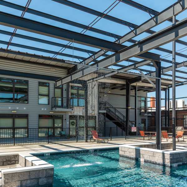 Industrial finishes in a Landmark Property Services, Inc. building