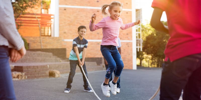 kids playing jump rope near Riverview Village in Indian Head, Maryland